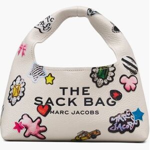 Marc Jacobs The Mini Sack Sticker Leather Top Handle Bag